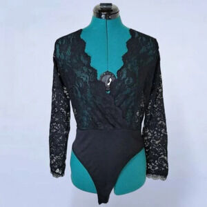 AvidLove Black Lace Bodysuit - Size Medium